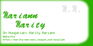 mariann marity business card